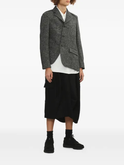 Black Comme Des Garçons button flap-pocket blazer