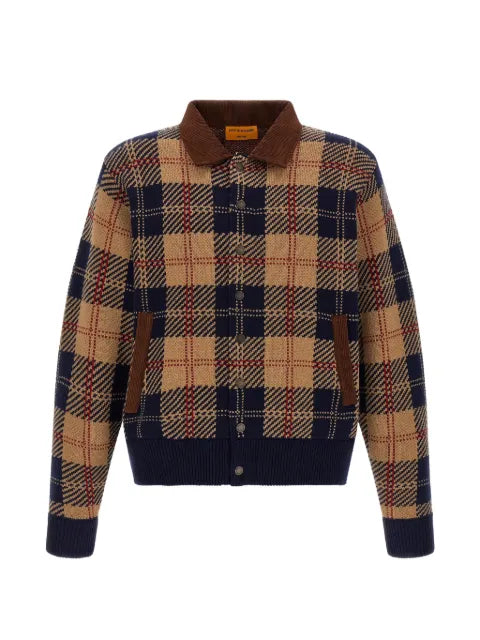 Guest In Residence Tartan corduroy-collar jacket
