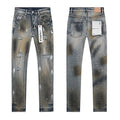 Purple Brand Washed Blue Paint Splatter Distressed Jeans