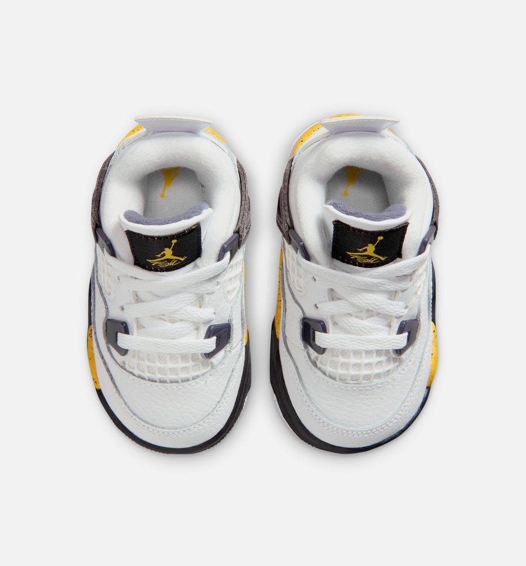 Air Jordan 4 Retro Rare Air Tour Yellow Baby & Toddler Sneakers - White / Dark Blue-Grey / Black / Tour Yellow