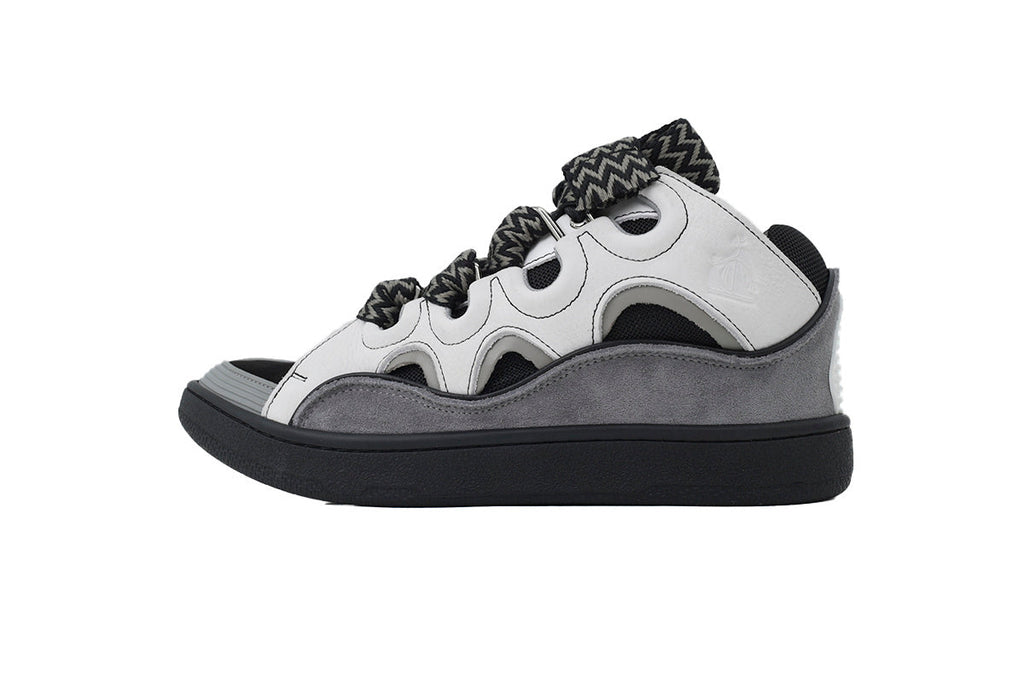 Lanvin Leather Curb Black White Grey
